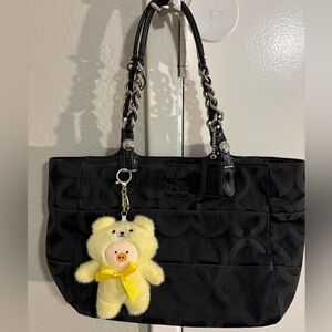 EUC Coach Canvas Tote w/Chain Handles & Embossed Carriage Hardware *NO Callouts*